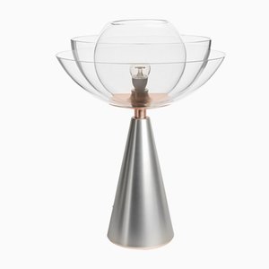 Lampada da tavolo Lotus in nichel bianco opaco di Serena Confalonieri per Mason Editions