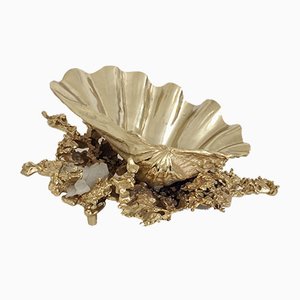 Bronze & Quartz Table Centrepiece by Claude Victor Boeltz, 1970s