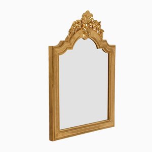 18th-Century Hand-Carved Gilt Walnut Baroque Wall Mirror