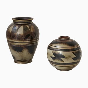 Flambé Stoneware Vases by Gunnar Nylund for Rörstrand, Set of 2