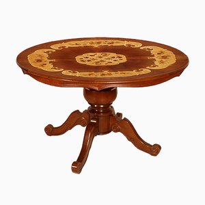 Antique Neobaroque Inlaid Walnut Round Table