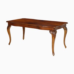Early 20th-Century Baroque Hand-Carved Walnut Table