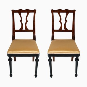 Set of Art Nouveau French Mahogany Side Chairs