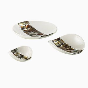 Murano Glass Ivory Pope Plates by Stefano Birello for VeVe, 2019, Set of 3