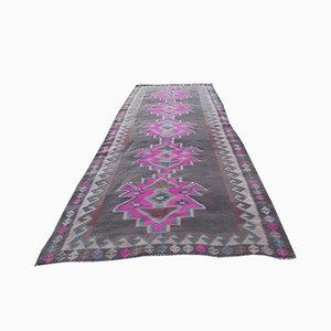 Alfombra Kilim turca vintage grande en rosa