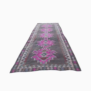 Large Vintage Turkish Pink Kilim Runner