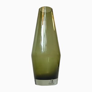 Vaso Mid-Century in vetro verde di Tamara Aladin per Riihimaen Lasi Oy, anni '70