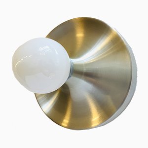 Round Aluminum Wall Lamp from Honsel, 1970s