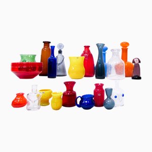 Vintage Art Glass Vases by Erik Höglund for Boda, Set of 21