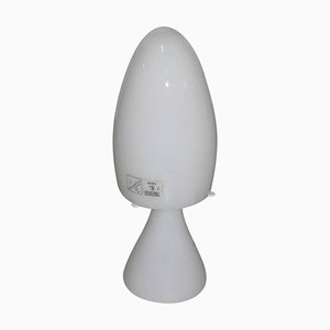 Lámpara de mesa pequeña de cristal de Murano blanco de Barovier & Toso, años 90