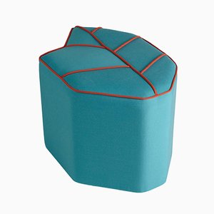 Puf de exterior azul en forma de hoja de Nicolette de Waart para Design de Nico