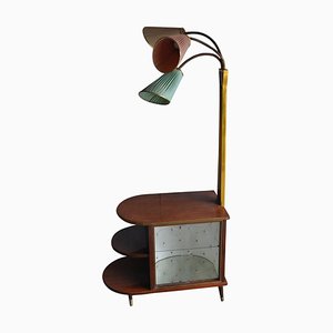 Walnut Cocktail Cabinet Light from Wilhelm Krechlok Kg, 1950s