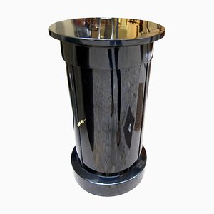 Neoclassical Drumtable, Black Polished Wood, Brass, Vienna, circa 1830