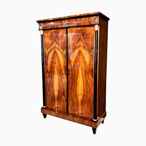 Neoclassical Armoire, Walnut Veneer, Gold-Plate, South Germany, circa 1810s