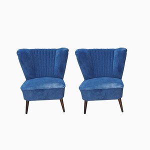 Fauteuils Cocktail Bleus, 1950s, Set de 2