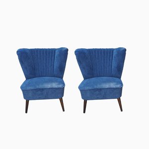 Set of Blue Cocktail Chairs, 1950s