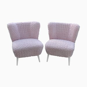 Set of Pink Faux Fur Cocktail Chairs