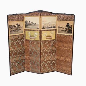 Large Antique Chinoiserie Mahogany Screen, 1900s