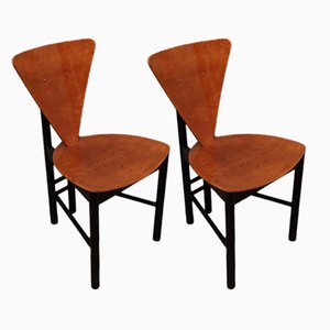 Chaises d'Appoint Mid-Century en Forme de Triangulaire, Italie, 1950s, Set de 2