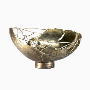 Large Brass Bark Bowl from Dal Furlo