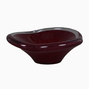 Red Glass Bowl from Kastrup Glasværk,1950s