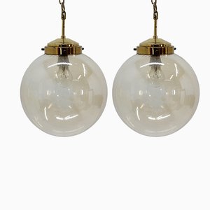 Lampade Mid-Century in ottone, anni '70, set di 6