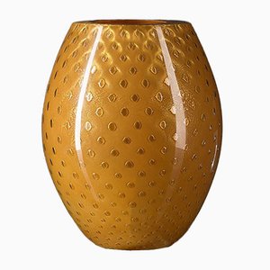 Vase Ovale en Verre de Murano Or/Orange par Marco Segantin pour VGnewtrend, Italie