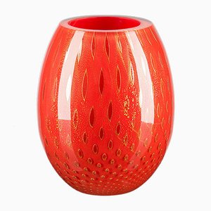 Ovale Mocenigo Vase in Gold & Rot von Marco Segantin für VGnewtrend