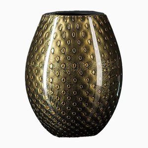 Oval Gold & Black Mocenigo Vase by Marco Segantin for VGnewtrend