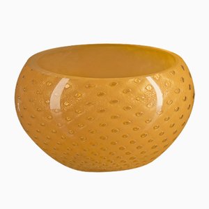 Gold & Orange Italian Murano Glass Mocenigo Bowl by Marco Segantin for VGnewtrend