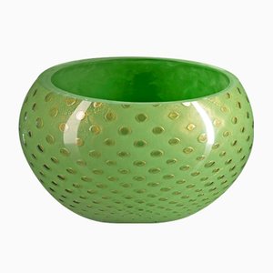 Gold & Green Murano Glass Mocenigo Bowl by Marco Segantin for VGnewtrend