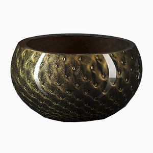 Black & Gold Murano Glass Mocenigo Bowl by Marco Segantin for VGnewtrend