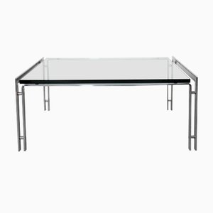 Table Basse M1 Vintage en Verre et Chrome de Metaform