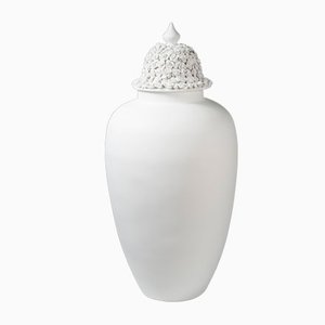Ceramic Potica Borromeo Camelie Lidded Vase by Marco Segantin for VGnewtrend