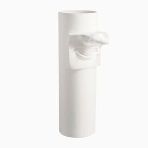 White Ceramic David Eye Vase by Marco Segantin for VGnewtrend