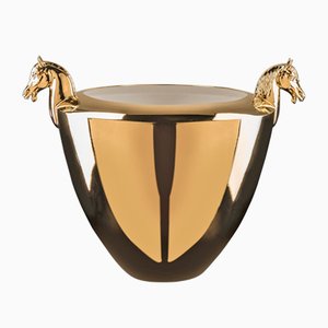 Italian Gold Ceramic Horse Bowl by Marco Segantin for VGnewtrend