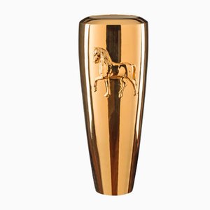 Goldene Keramik Relief Vase von Marco Segantin für VGnewtrend