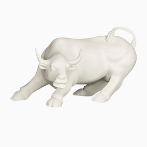 Weißer Wall Street Bull Keramik von VGnewtrend