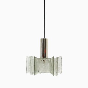 Ice Glass Pendant Lamp from Kaiser Leuchten, 1970s
