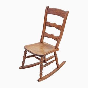 Antique Edwardian Elm & Beech Rocking Chair