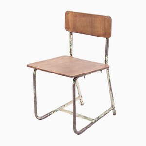 Vintage Plywood & Steel School Chair, 1970s