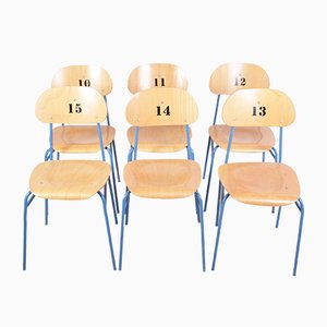 Vintage School Chairs, Set of 6