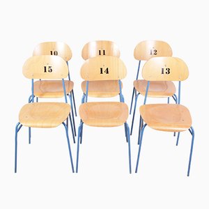 Vintage School Chairs, Set of 6
