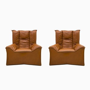 Mid-Century Modern Leather Chairs by Cinova, 1964, Set of 2