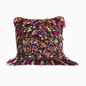 Coussin Folktales en Velours Bordeaux et Grenat de House of Ita