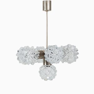 Lampada da soffitto in vetro di Kamenický Šenov, anni '70