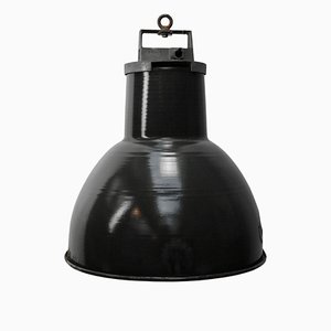 Lampe à Suspension Industrielle Vintage en Émail Noir