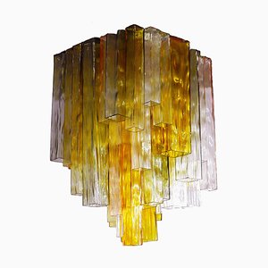 Four-Color Glass Flush Mount Ceiling Light by Paolo Venini for Barovier & Toso, 1960s