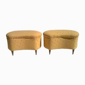 Set of Large Italian Poufs, 1940s