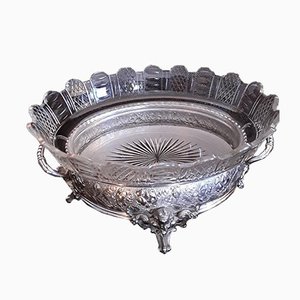 Antique Glass & Silver-Plated Table Centerpiece Bowl from WMF